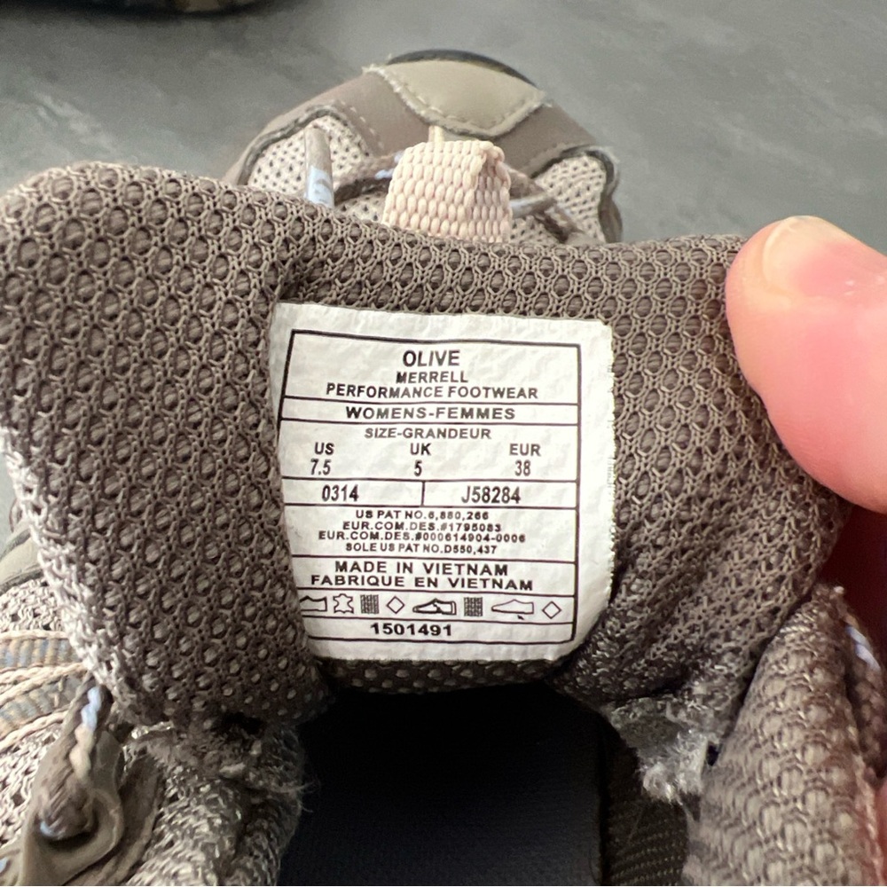 Merrell Sport Olive Vibram Hiking Outdoor Lace Shoes Low Top Sneaker Women’s 7.5 - Picture 8 of 8